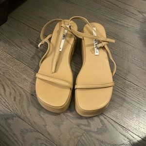 Platform nude sandals